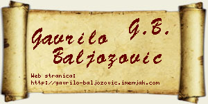 Gavrilo Baljozović vizit kartica